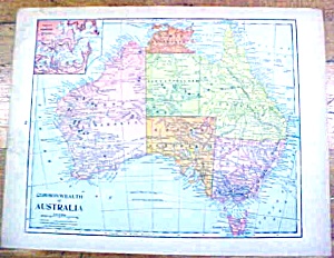 Antique Map South Africa/australia 1902 Crowell