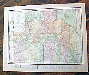 Antique Map Nova Utah & Wyoming 1907 Rand Mcnally
