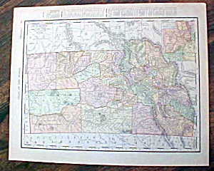 Antique Map Nova Idaho & Montana 1907 Rand Mcnally