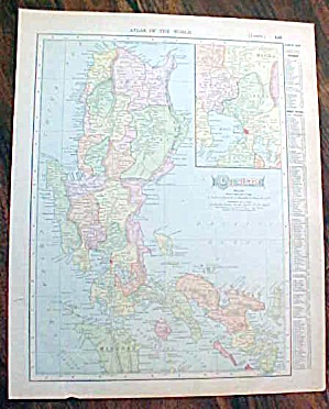 Antique Map Luzon Island Manila 1907 Solar System
