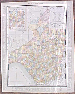 Map Texas & Oklahoma 1907 Rand Mcnally