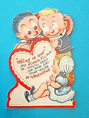Katzenjammer Kids Valentines Card 1930's Mechanical