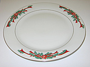 Tienshan Fairfield Poinsettia & Ribbons Dinner Plate
