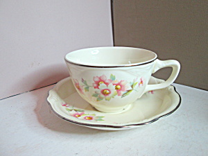 Vintage China Homer Laughlin Virgina Rose Cup & Saucer