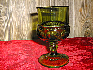 Indiana/colony Green Thumbprint /crown Wine Goblets