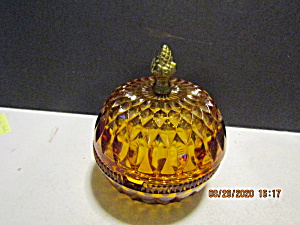 Vintage Indiana Glass Mount Vernon Amber Condiment Bowl