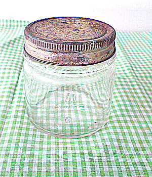 Hazel Atlas Half Pint Clear Glass Fruit Jar 1930