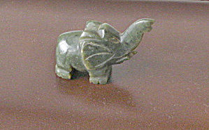 Jade Elephant Sculpture Vintage Miniature