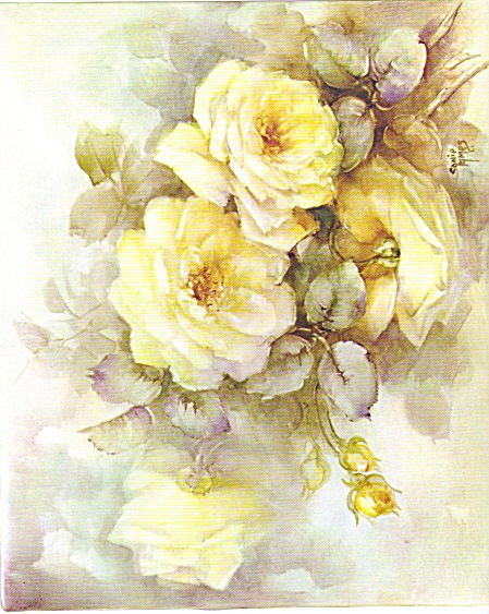 Yellow Roses - Study - Sonie Ames - Vintage 1964