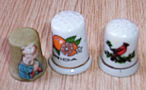3 Collectible Porcelain Thimbles