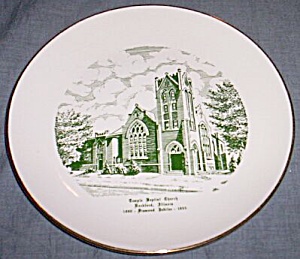 1955 Commemorative Plate Temple Baptist Church Rockford Il