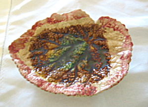 Antique Majolica Leaf Tray