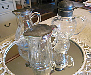 Glass Syrup Pitchers Antique