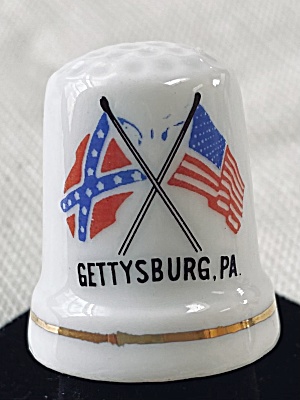 Souvenir Gettysburg Thimble - Confederate & Us Flag