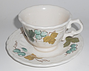 Metlox Pottery Vernon Ware Vineyard Cup & Saucer Set