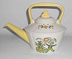 Metlox Pottery Poppy Trail Happy Time Teapot W/lid Mint