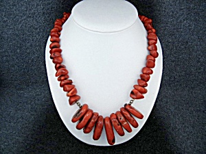 Red Coral Aterling Silver Spacers Artist Necklace