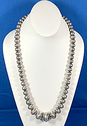 Larry Pinto Sterling Silver Navajo Pearls Necklace