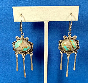 Boulder Turquoise Sterling Silver Hook Earrings