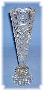 10 Inch Brilliant Cut Glass Vase.