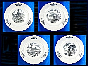 Wedgwood Federal City Plated Set Of 4 Black Transfer