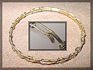 Bracelet Gold Fill Wire Handmade Criss Cross Hook Clasp