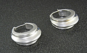 Sterling Silver Hoop Pierced Earrings I Inch