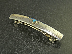 Navajo Sterling Silver Turquoise Hair Barrette