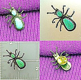 Vintage Silver And Turquoise Bug Pin