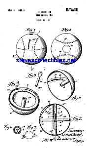 Patent Art: 1920s Toy Bank: Figural Baseball