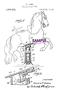 Patent Art: 1920s Horse Shaped Barber Shop Chair B -8x10
