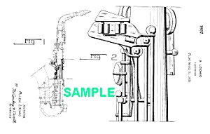 Patent Art: 1930s Loomis Conn Saxophone - Matted