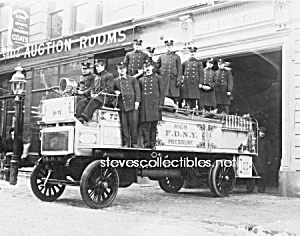 C.1910 New York City Fire Truck Photo - 8 X 10