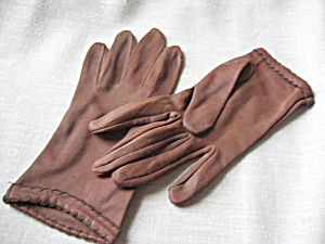Brown Polyester Gloves
