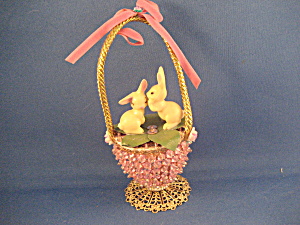 Home Made Easter Basket With Bunnies