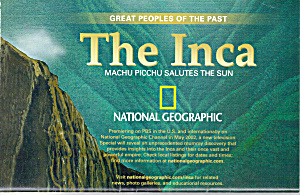 The Inca Machu Picchu Salutes The Sun Nat Geo Map Ma0024