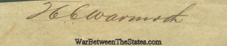 Autograph, Lieutenant Colonel Henry C. Warmoth