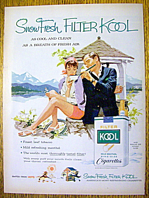 1959 Kool Cigarettes With Man And Woman Smoking