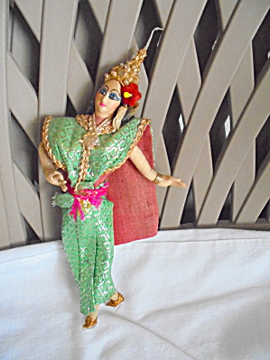 Vintage Oriental Cloth Doll Ornate