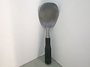 Vintage Ice Cream Spoon With Black Plastic Handle