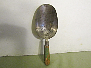 Vintage Aj Measuring Spoon W/green Wood Handle