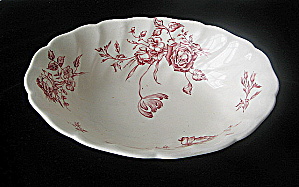 Johnson Bros Vintage Day In June -red Oval Serving Bowl