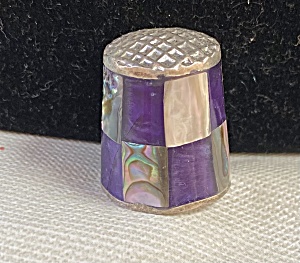 Vintage Sterling & Abalone Thimble