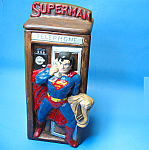 1978 Superman In Phone Booth Cookie Jar